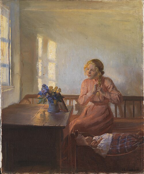 A Young Girl Plaiting her Hair, 1901, Anna Ancher