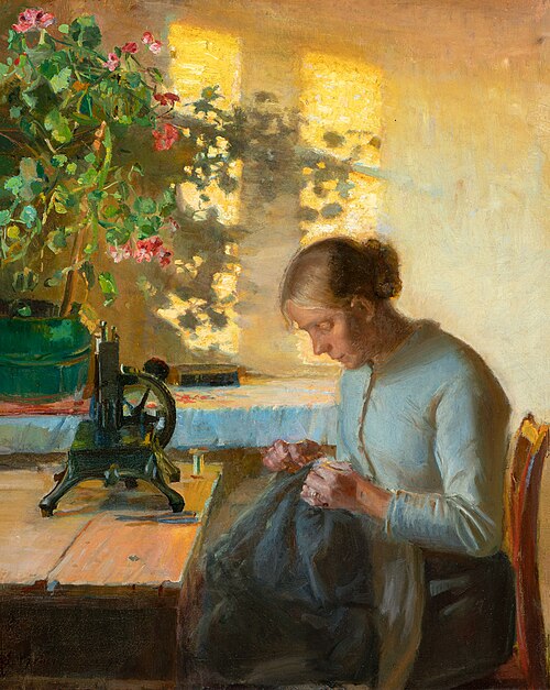 Sewing fisherman's wife, 1890, Anna Ancher