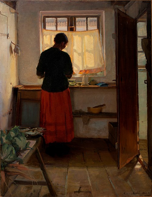 Fille dans la cuisine, 1883, Anna Ancher