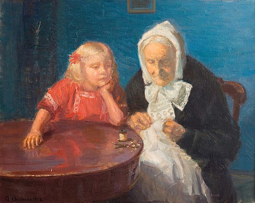 Entertaining grandmother, 1912, Anna Ancher