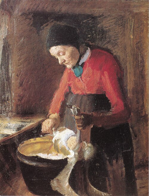 Old Lene Plucking a Goose, 1883, Anna Ancher