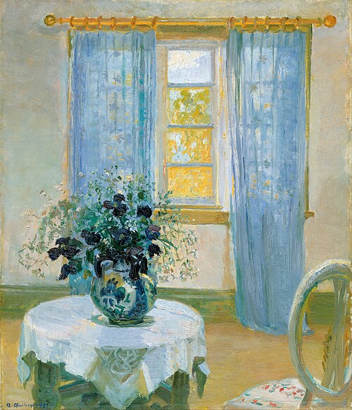 Interior with clematis, 1913, Anna Ancher