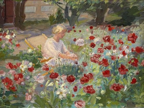 Young woman among poppies, 1910, Anna Ancher
