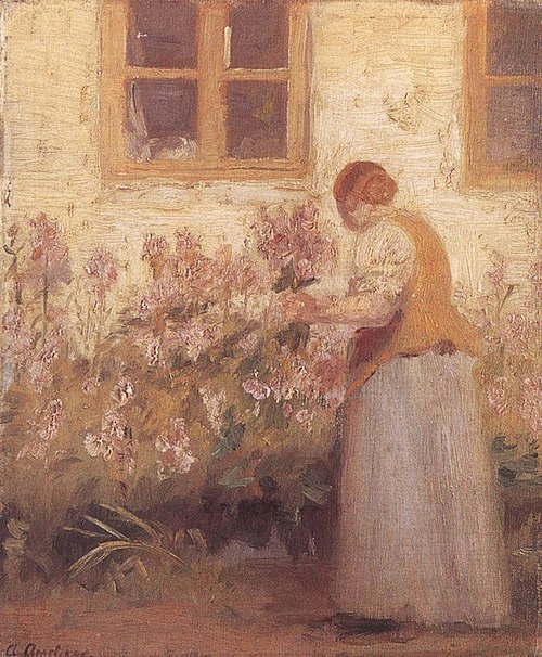 In the flower garden, , Anna Ancher