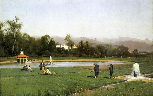 Irrigating at Strawberry Farm, 1850, Thomas Hill