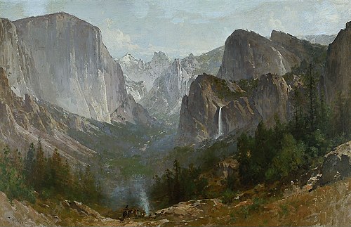 Indians at Campfire, Yosemite Valley, California, 1885, Thomas Hill