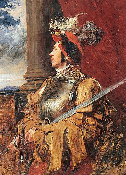 S. J. Whawell in Landsknecht Armour, 1890, John Seymour Lucas