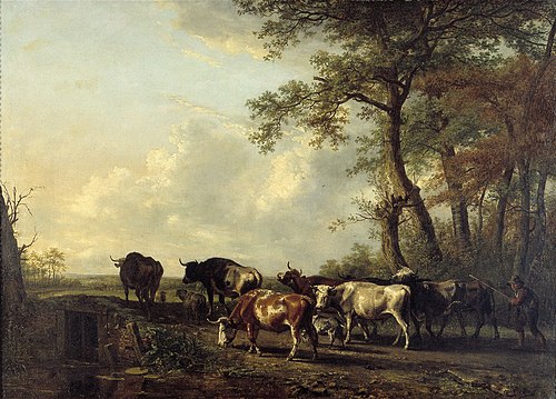 A Herd of Cattle Crossing a Ford, 1808, Jan Kobell