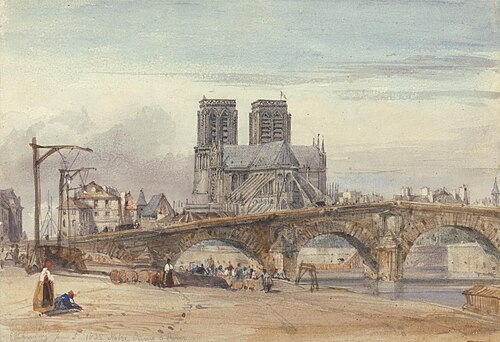 Notre Dame, Paris, 1835, William Callow