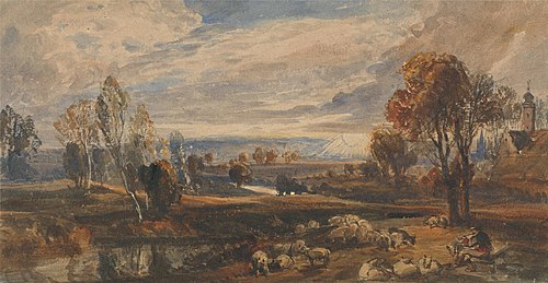 Landscape with Sheep, , William Callow