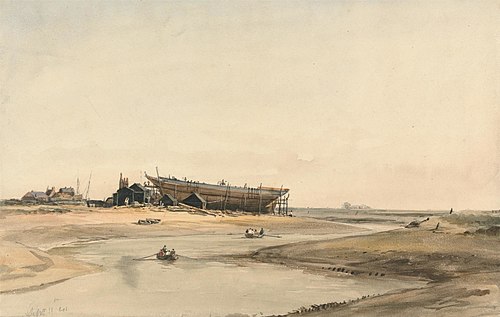 Ship Building, 1841, William Callow
