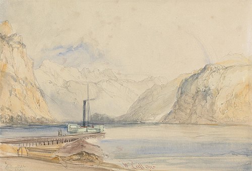 Wallenstadt from Wesen, Switzerland, 1838, William Callow