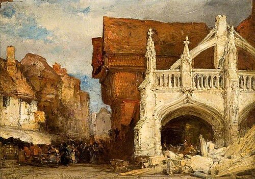 The Cross at Salisbury While under Repair, 1874, William Callow