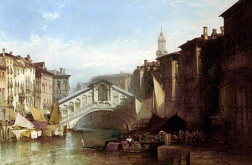 The Rialto Bridge, Venice, , William Callow