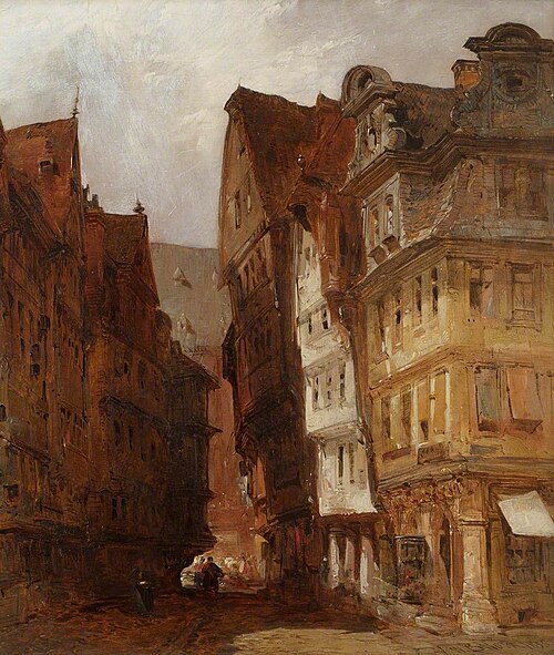A Street Scene in France, 1835, William Callow