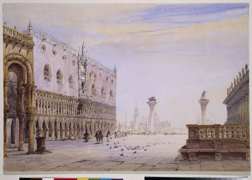 The Piazzetta, Venice, 1877, William Callow
