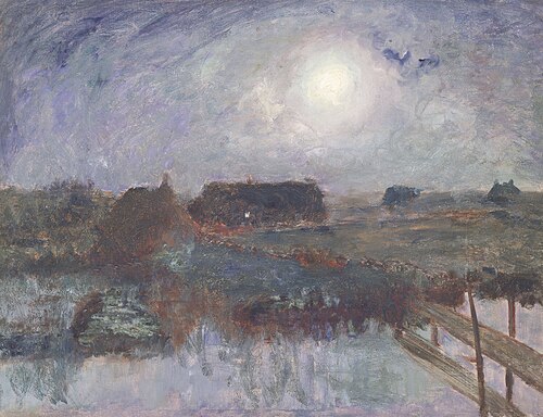 Paysage au clair de lune, Brasschaat, , Théodore Verstraete