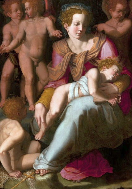 Vierge et l'Enfant avec saint Jean et des anges, 1600, Jacopino del Conte