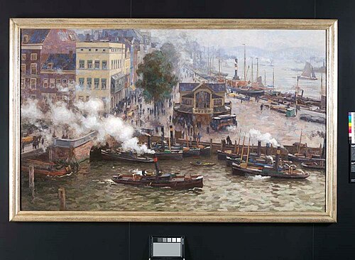 Leuvehaven en de Boompjes te Rotterdam, 1909, Victor Gilsoul