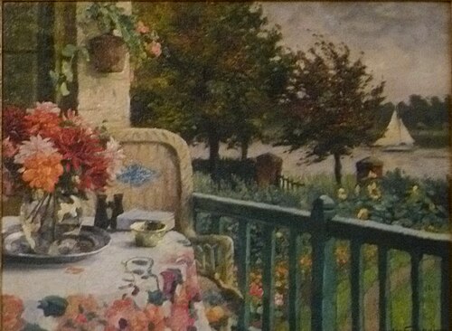 Sunlit Terrace by the Lake, , Victor Gilsoul