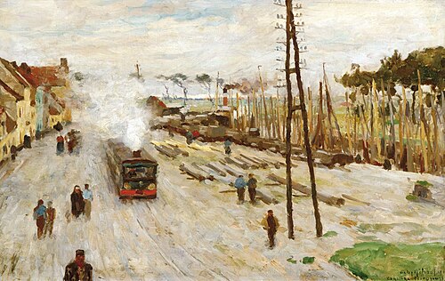 The tram engine at Nieuwpoort, 1904, Victor Gilsoul