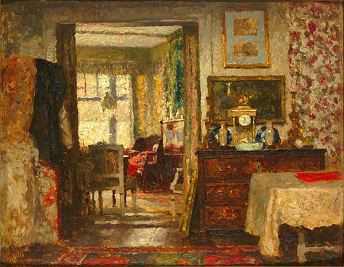 Interior, the studio of the painter Albert Roelofs in Scheveningen, 1914, Victor Gilsoul