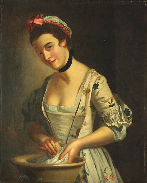 Lady's Maid Soaping Linen, , Henry Robert Morland
