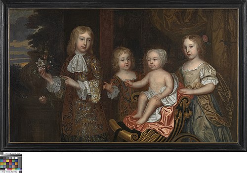 Portret van vier kinderen, 1675, Henry Robert Morland