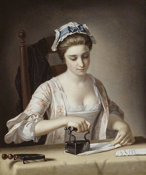 A Laundry Maid Ironing, 1773, Henry Robert Morland