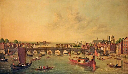 The Thames with Westminster Bridge, , Samuel Scott