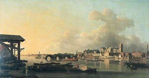 The Building of Westminster Bridge, London, , Samuel Scott
