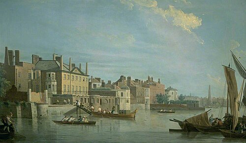The Thames with Montagu House, from near Westminster Bridge, London, 1749, Samuel Scott