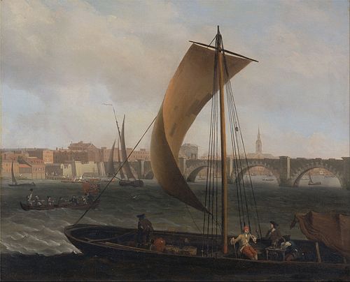 View on the Thames with Westminster Bridge, 1743, Samuel Scott