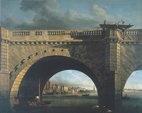 An Arch of Westminster Bridge, 1750, Samuel Scott