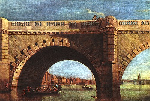 An Arch of Old Westminster Bridge, 1750, Samuel Scott