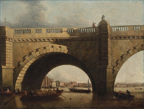 An Arch of Westminster Bridge, London, 1750, Samuel Scott