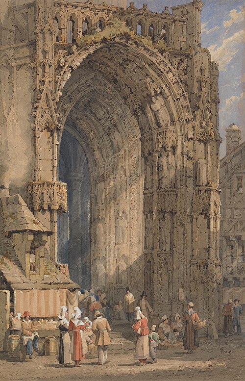 The Porch, Reims Cathedral, 1840, Samuel Prout
