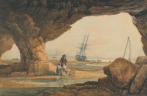 Coast Scene near Plymouth, , Samuel Prout