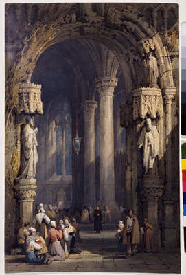 Interior Of A Cathedral, 1817, Samuel Prout
