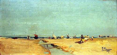 Playa de la Malvarrosa, 1887, Ignasi Pinazo i Camarlench