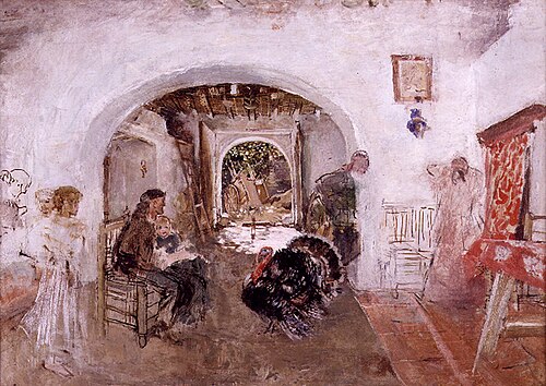 Interior de alquería valenciana, 1899, Ignasi Pinazo i Camarlench