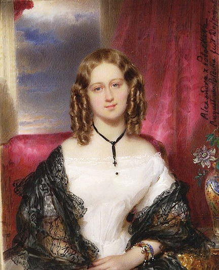 Miniature of Aleksandra Potocka (1818-1892)., 1840, Moritz Michael Daffinger
