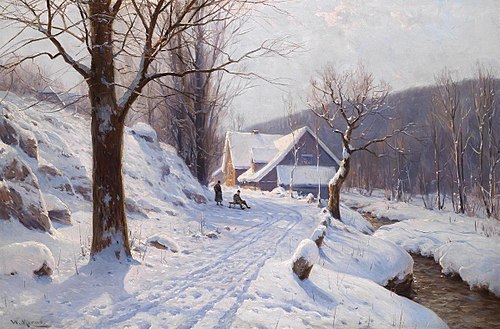 Tobogganing on a sunny Winter's Day, , Walter Moras