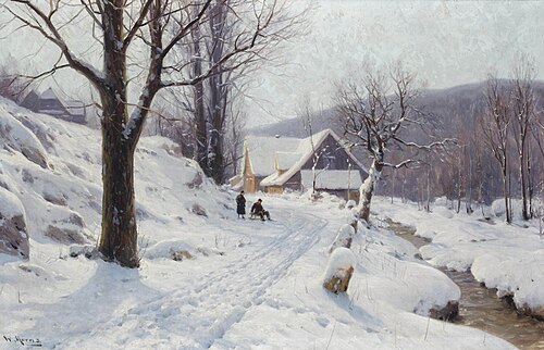 Sleigh ride on a sunny winters day, , Walter Moras