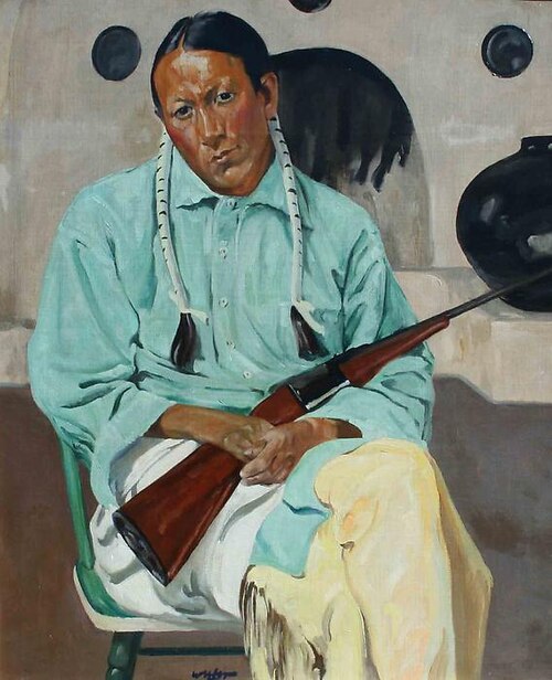 Frank Archuleta (Taos Indian with Rifle), 1925, Walter Ufer