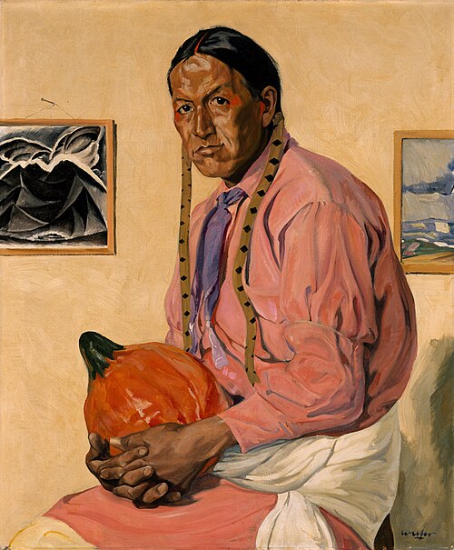 Portrait of a Man with a Pumpkin, 1920, Walter Ufer