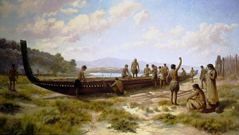The Canoe Builders, 1915, Walter Wright
