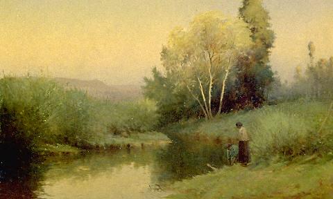 A Quiet stream, Hangitiki, 1898, Walter Wright