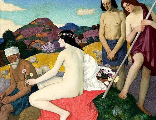 Nymph and Shepherds, , William Strang