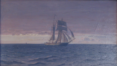 Sailing ship at sea., 1915, Vilhelm Arnesen
